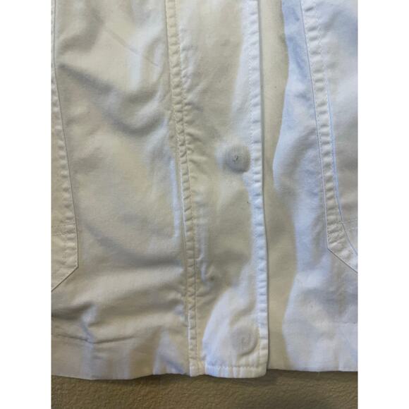 Woman Within Minimalist White Draw String Waist Zip & Snap Closure Vest 1X - Picture 5 of 12